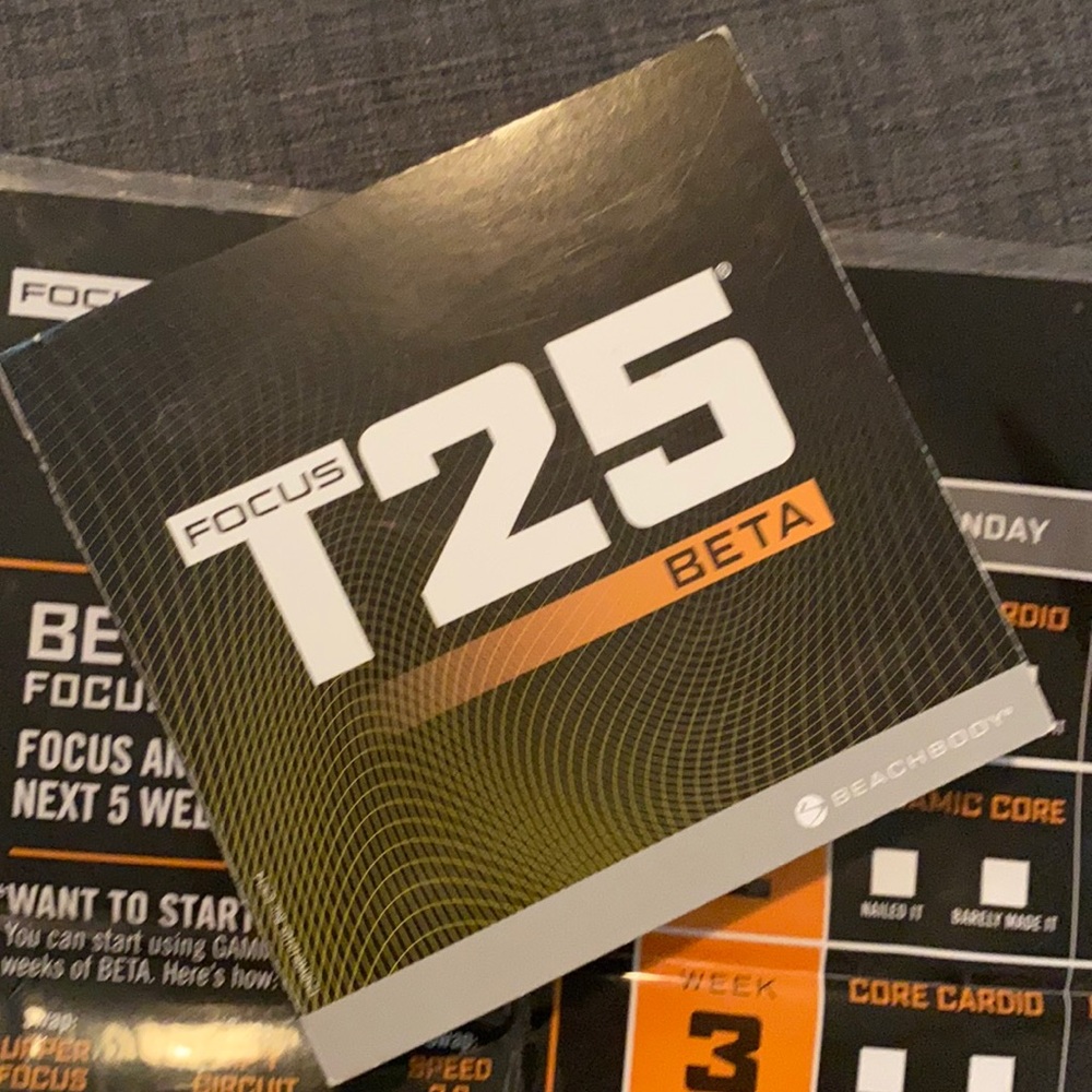 Beachbody T25 tracker and DVDs